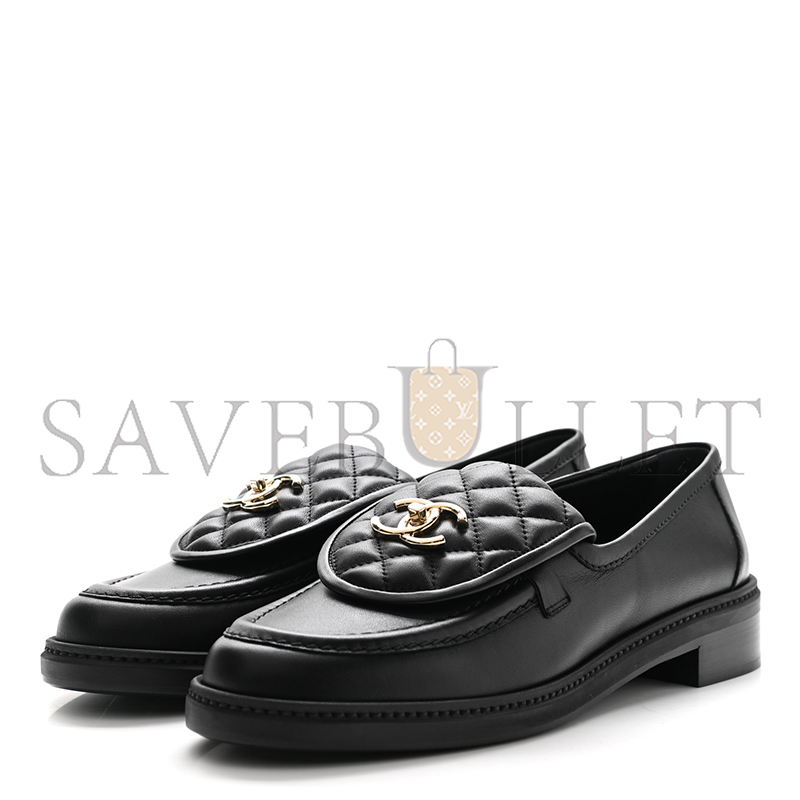 CHANEL LEATHER FLATS IN BLACK G36646 X01000 94305